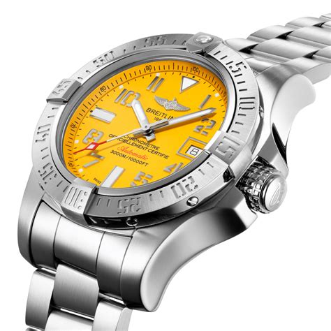 breitling emergency watch yellow face|breitling avenger seawolf yellow dial.